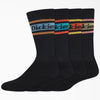 Dickies 4-Pack Skate Rugby Strip Crew Socks - Black (BSN) all clothing accessories Socks TEMP