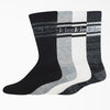 Dickies 4-Pack Skate Rugby Strip Crew Socks - Multi/Grey (MSG) all clothing accessories Socks TEMP