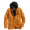 Dickies Canvas Shirt Jacket With Fleece Hood - Brown Duck all cloathing products all men clothing products Hoodies & Sweatshirts klaviyo MEN TEMP